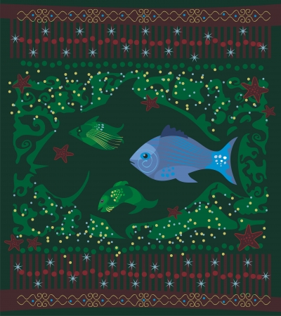 Decorative background with marine themeのイラスト素材