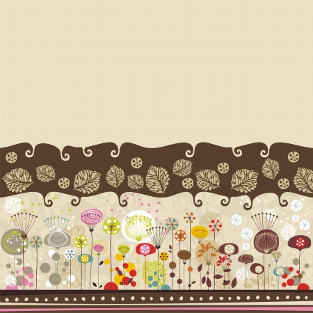 The four seasons blending in a decorative background, with space for custom textのイラスト素材
