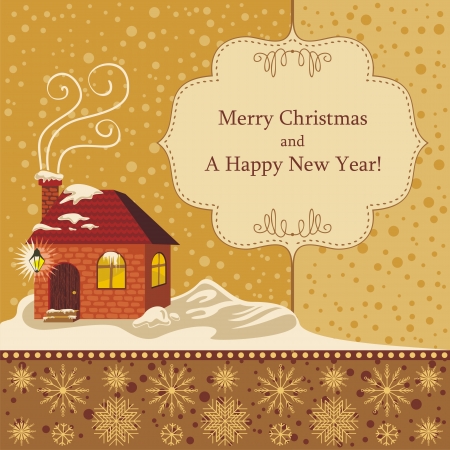 Christmas decorative background with seasonal greetingsのイラスト素材