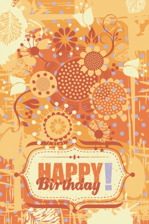 Greeting card with abstract and floral elementsのイラスト素材