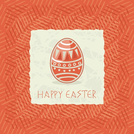 Greeting card with Easter egg on textured backgroundのイラスト素材