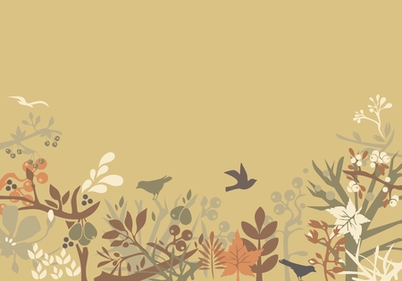 Decorative background with blended seasons and space for textのイラスト素材