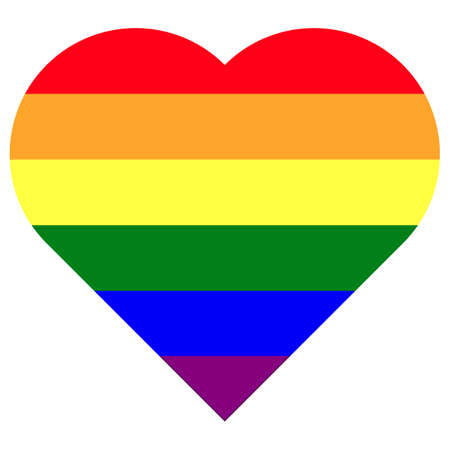 Rainbow color simple heart shapeのイラスト素材