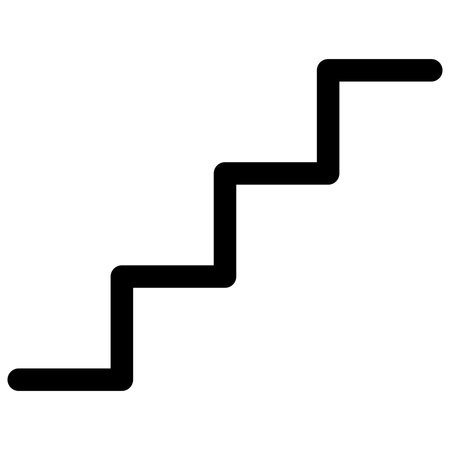 Simple staircase icon, editable stroke path in vector fileのイラスト素材