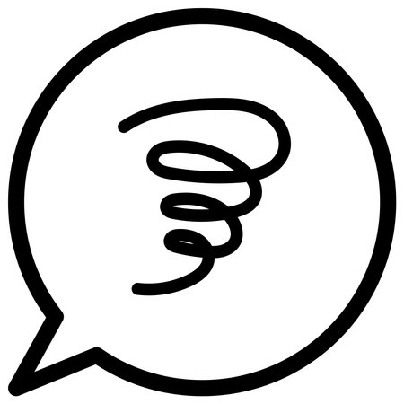 Speech balloon icon of frustrated, confused, worried, thoughtのイラスト素材
