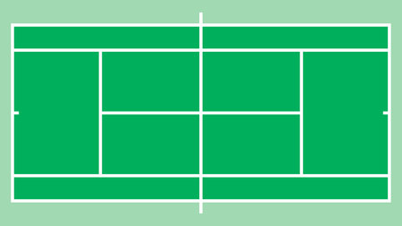 Tennis court illustration, aerial viewのイラスト素材