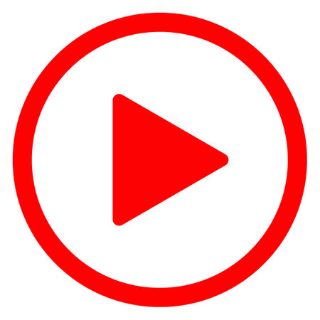 Red round video play buttonのイラスト素材