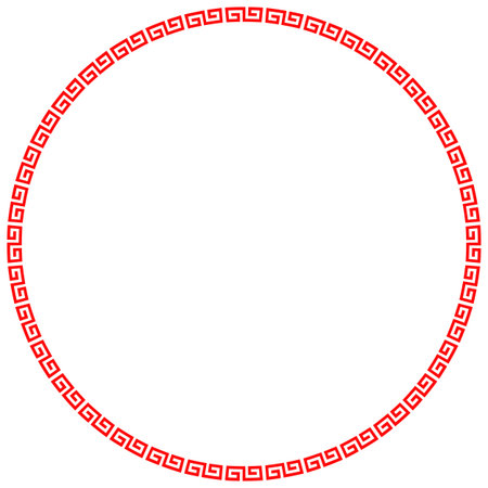 Lightning pattern, Chinese concept swirl circular frame backgroundのイラスト素材