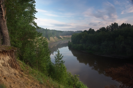 Tara River, Western Siberiaの写真素材