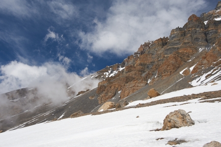 Trekking around the Annapurna  Himalayas, Nepalの写真素材
