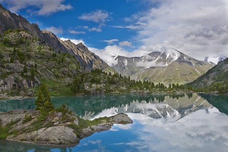 Mountain lake, Russia West Siberia, Altai mountains, Katun ridge.の写真素材