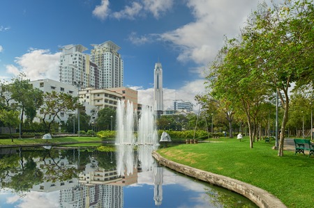 Baiyoke Tower  is an 85-storey, 304 m (997 ft) skyscraper hotel at 222 Ratchaprarop Road in the Ratchathewi district of Bangkok, Thailand.のeditorial素材