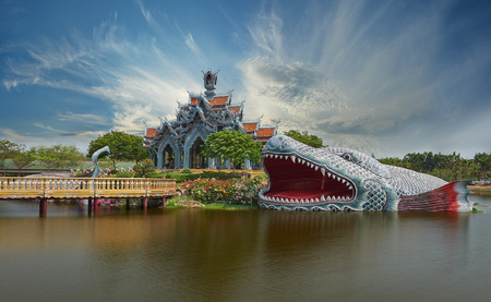 Sumeru Mountain Palace, Ancient Siam (formerly known as Ancient City) is a park constructed under the patronage of Lek Viriyaphant and spreading over 0.81 km2 in the shape of Bangkok, Thailand.のeditorial素材