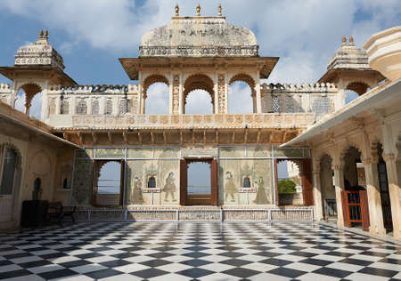UDAIPUR, INDIA - MARCH 02,2015: City Palace, Udaipur is a palace complex situated in the city of Udaipur in the Indian state of Rajasthan. The palace is located on the east bank of Lake Picholaのeditorial素材