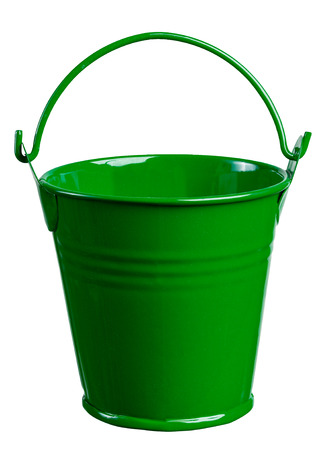 Green bucket closeup isolate.の写真素材