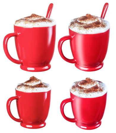 Coffee cappuccino chocolate chip , isolate on a white background, from different angles.の写真素材