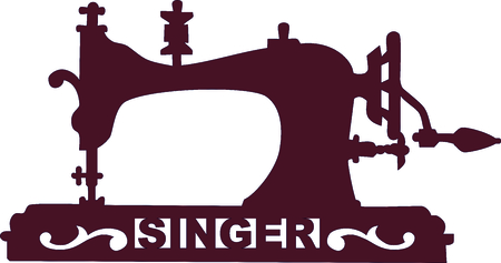 sewing machine. silhouette of sewing machineのイラスト素材