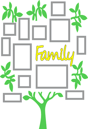 set of green icons. photo frame treeのイラスト素材