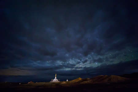 Energy Center Shambhala near the Hamarin Khid Monastery in the Gobi Desertの写真素材
