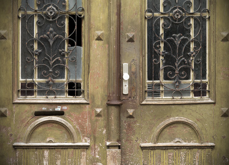 Old doors, handles, locks, lattices and windowsの写真素材
