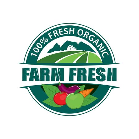 Organic Food. Farm, fresh food, natural productのイラスト素材