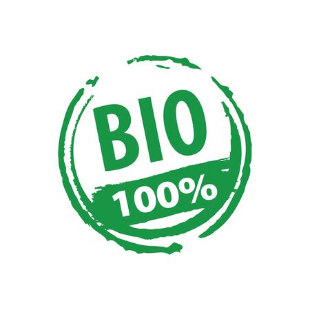 Bio card, poster, written on watercolor green background illustrationのイラスト素材