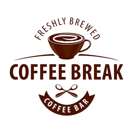 Coffee shop logo design template. Retro coffee emblem. Vector art.のイラスト素材