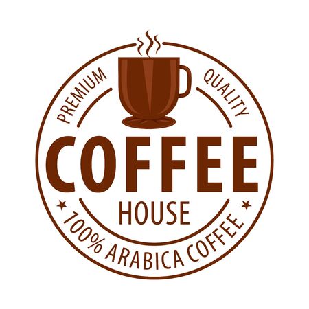 Coffee shop logo design template. Retro coffee emblem. Vector art.のイラスト素材