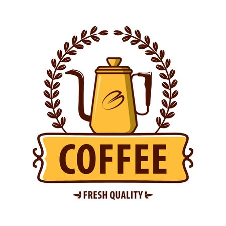 black coffee vintage logo design, icon, hot, menu, espresso, emblemのイラスト素材