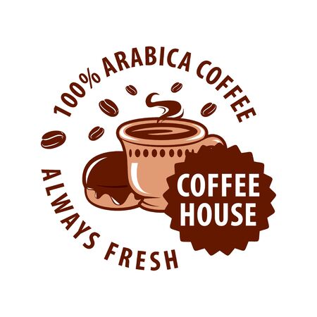 Coffee shop logo design template. Retro coffee emblem. Vector art.のイラスト素材