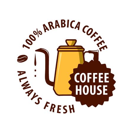 Coffee shop logo design template. Retro coffee emblem. Vector art.のイラスト素材