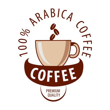 Coffee shop logo design template. Retro coffee emblem. Vector art.のイラスト素材