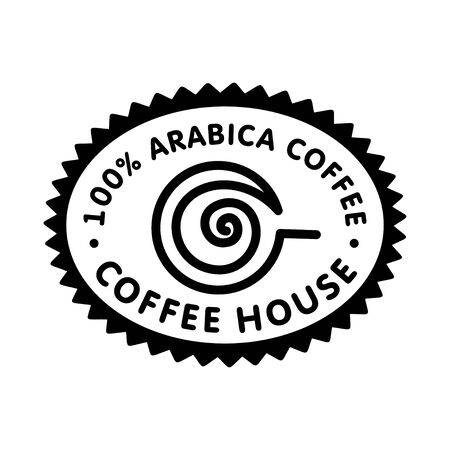 Coffee cup vector logo design template. Vector coffee shop labels.のイラスト素材
