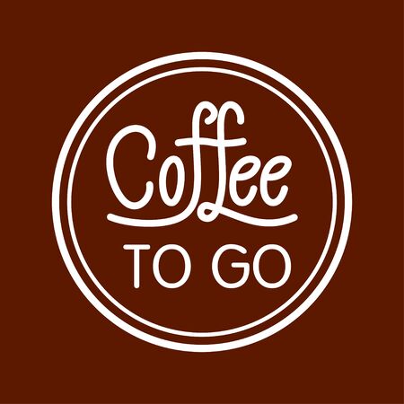 Vector illustration disposable coffee cup icon with coffee beans on blue background. Coffee cup logoのイラスト素材