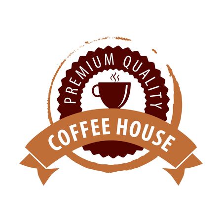Coffee shop logo design template. Retro coffee emblem. Vector art.のイラスト素材