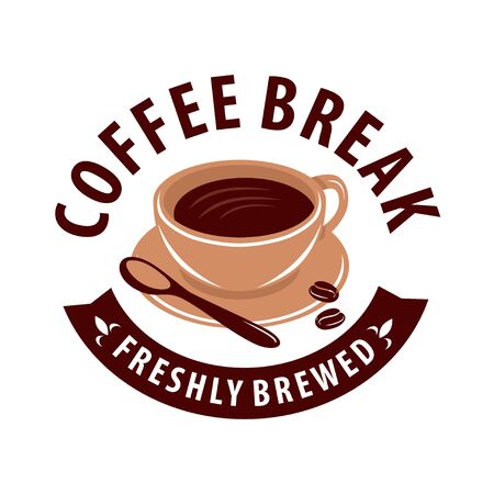 Coffee shop logo design template. Retro coffee emblem. Vector art.のイラスト素材