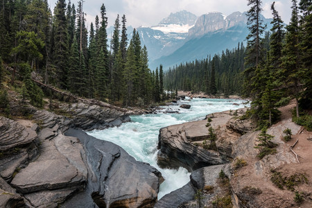 View of the mountain river. Banff National Park Canadaの写真素材