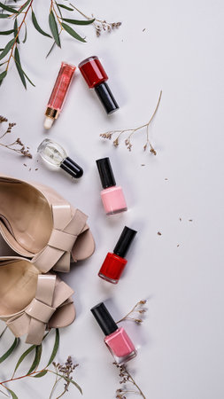 Cosmetics product and equipment on whiteの写真素材