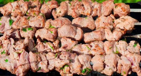 grill meat on a charcoal.の写真素材