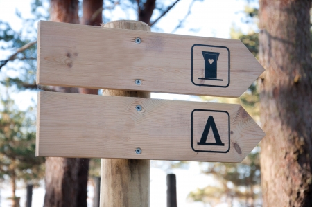 WC sign in the forest.の写真素材