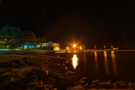 Lohusalu harbour at night timeの写真素材