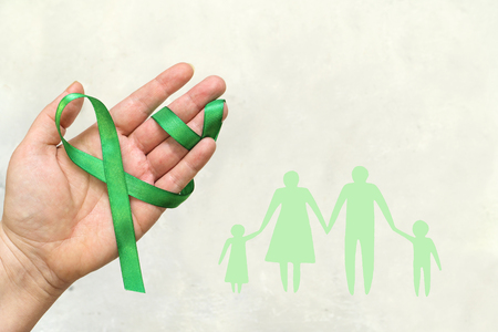 World Kidney Day, a program to inform patients about the health of patients with kidneys. Green ribbon.の写真素材
