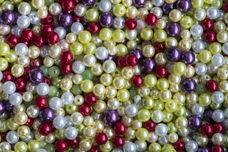 Multicolored beads close-up. Background and textureの写真素材