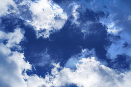 on the blue sky cumulus white cloudsの写真素材