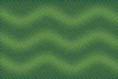 Green background with wave halftone dots pattern. Retro pop art background.