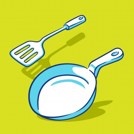 Frying Pan - Blue Seriesのイラスト素材