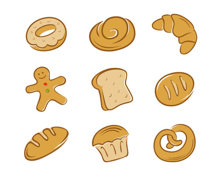Bread set colorのイラスト素材
