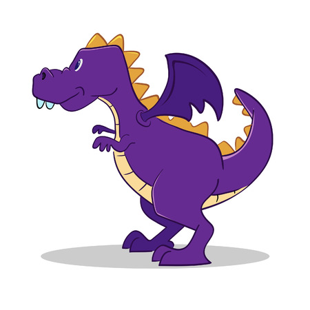 Vector illustration of a cute purple dragonのイラスト素材
