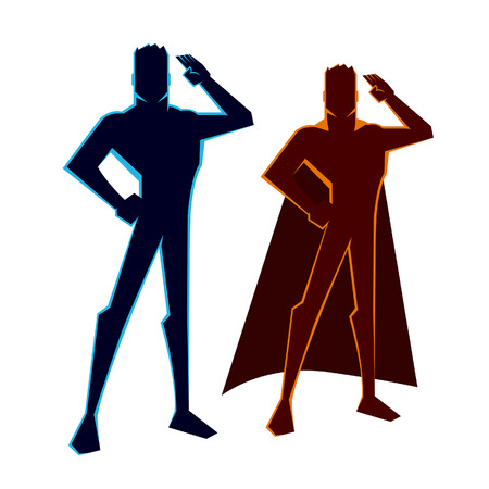 vector illustration of a  hero figure salutesのイラスト素材