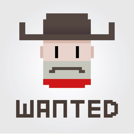 Vector illustration of a wanted poster of a cowboyのイラスト素材